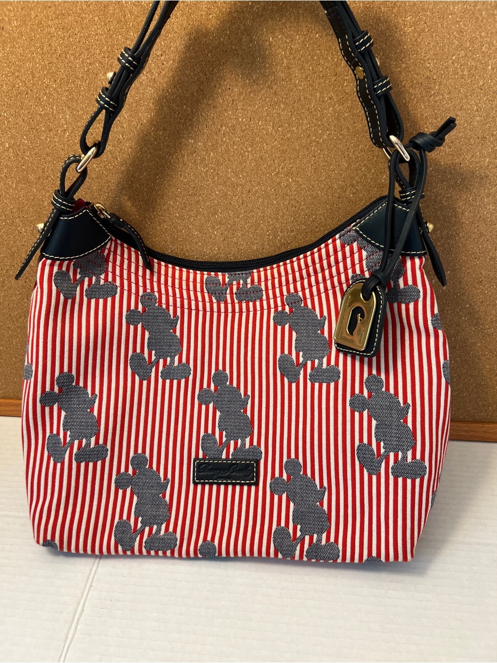 Dooney & Bourke Disney Patriotic Hobo Shoulder Bag Mickeys Red White Blue